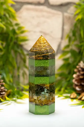 [OO-240928-02S] Hexagon Orgonit Obelisk "Herz der Natur"