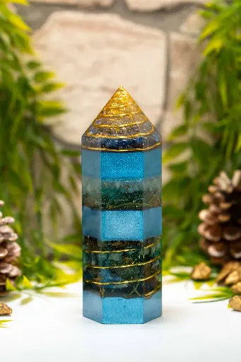 [OO-240928-03M] Hexagon Orgonit Obelisk "Ocean’s Whisper"